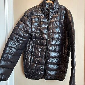 Men's Glossy Black Puffer Jacket